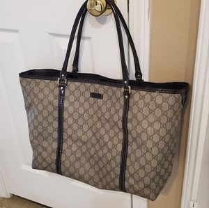 Gucci GG plus monogram coated Shoulder Tote Bag Authentic